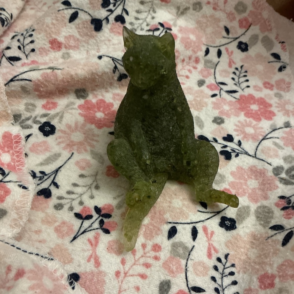 Prehnite crystal cat